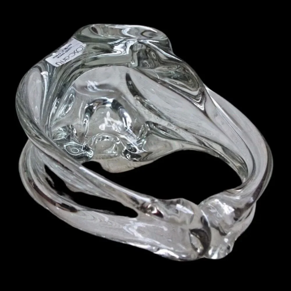 Vintage Toscany Blown Glass Collection Crystal Bride Basket